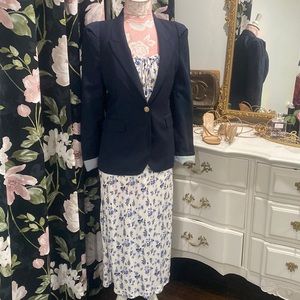 Zara Women Navy Blue Nautical Blazer M